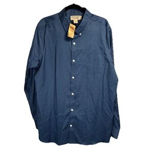New Duluth Trading Shirt Men's XL Blue All Over Geometric Button Up Slim Fit‎